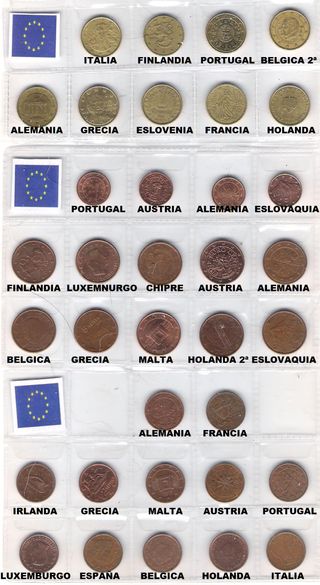 Colección de monedas de céntimos de Euro