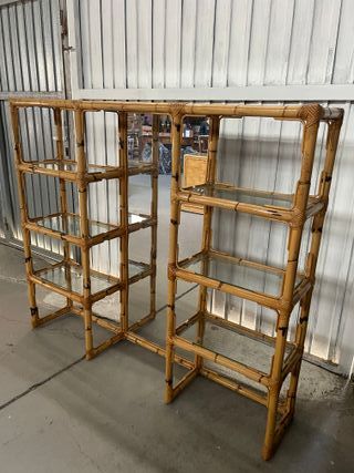 Estantería de bambú con espejo original de 70