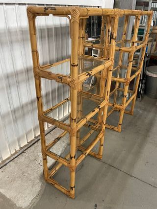 Estantería de bambú con espejo original de 70