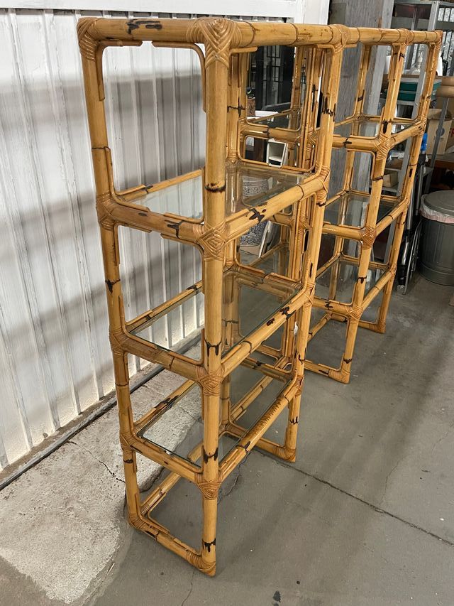 Estantería de bambú con espejo original de 70
