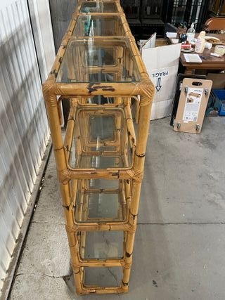 Estantería de bambú con espejo original de 70