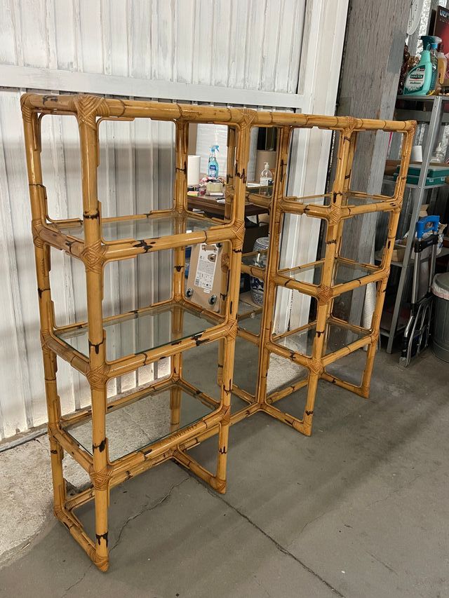 Estantería de bambú con espejo original de 70