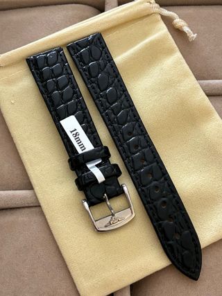 Correa de reloj negra 18mm