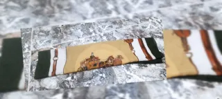 Pañuelo de seda con tonos marrones, nuevo con etiq