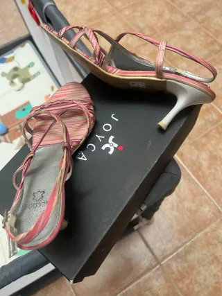 Sandalias cuña esparto lazo amarillo