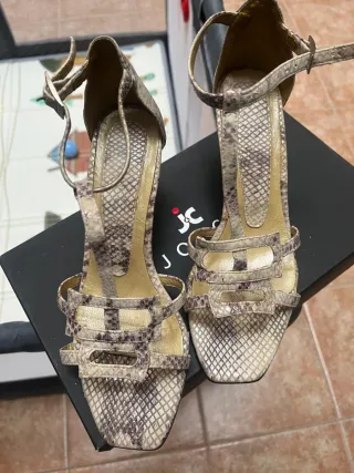 Sandalias cuña esparto lazo amarillo