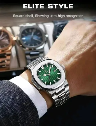 Reloj POEDAGAR Verde y Plateado