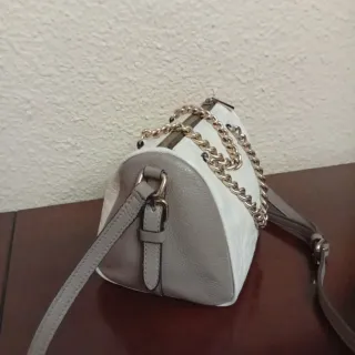 Bolso Piel Purificación García Blanco/Beige
