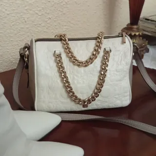 Bolso Piel Purificación García Blanco/Beige