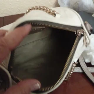 Bolso Piel Purificación García Blanco/Beige