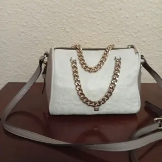 Bolso Piel Purificación García Blanco/Beige