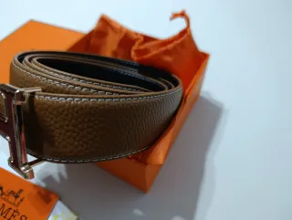 Cinturón Hermès H Hebilla Dorada Marrón