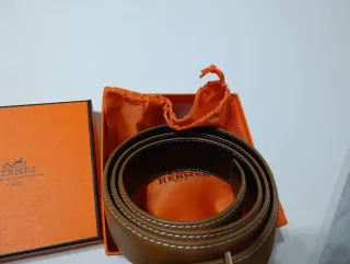 Cinturón Hermès H Hebilla Dorada Marrón