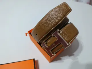 Cinturón Hermès H Hebilla Dorada Marrón