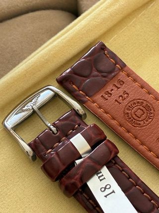 Correa de reloj de piel marrón 18mm