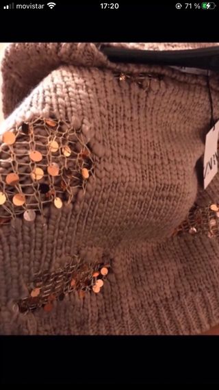 Jersey Zara lentejuelas beige