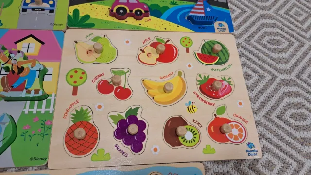 Pack 5 Puzzles Madera Bebés