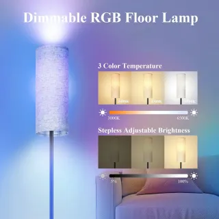 Lampada da terra tessuto e metallo wifi 24W