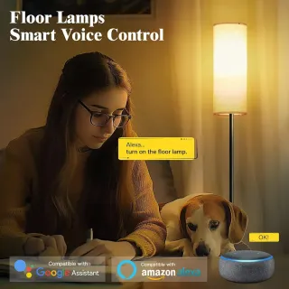 Lampada da terra tessuto e metallo wifi 24W