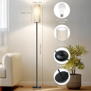 Lampada da terra tessuto e metallo wifi 24W