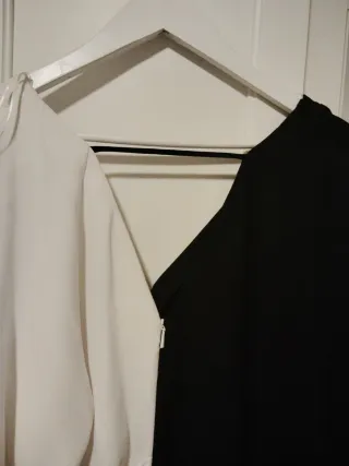 Vestido Mango Blanco y Negro Corto.