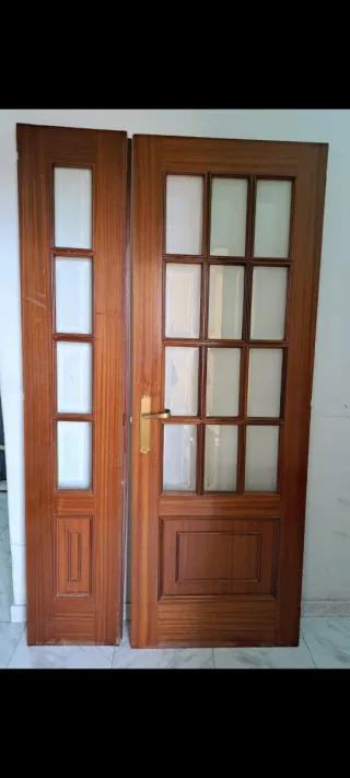 Puertas de madera con cristales