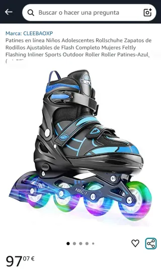 Patines en línea ajustables con luces tallaS 30 33