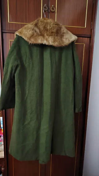 Abrigo de lana cuello pelo sintético, muy caliente