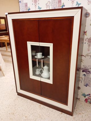 Vitrina vajillero en colorCerezo 2 Puertas Cristal