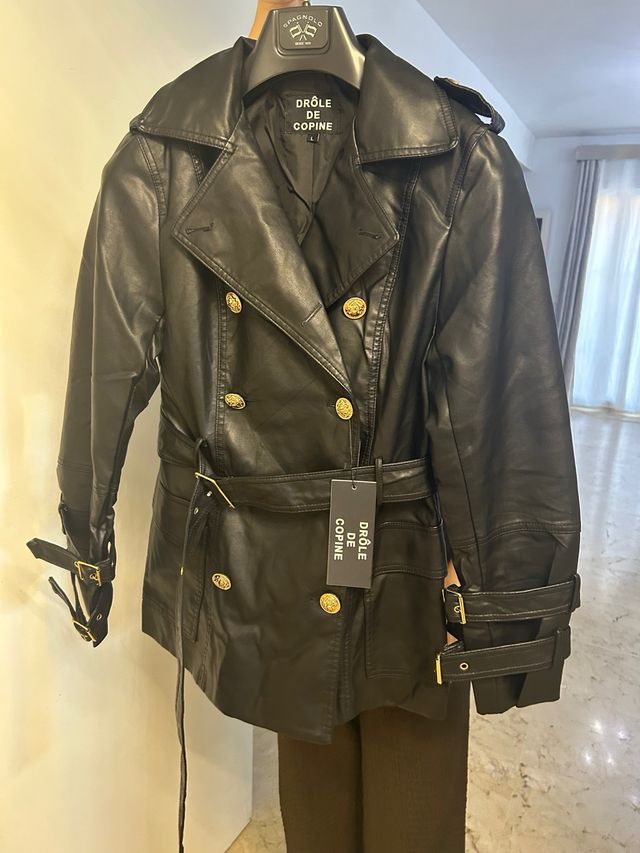 Chaqueta gabardina cuero