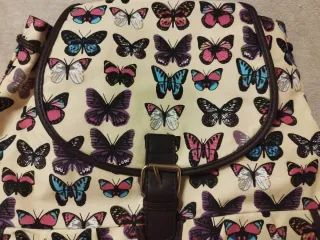 Mochila vintage de lona con diseño de  mariposas
