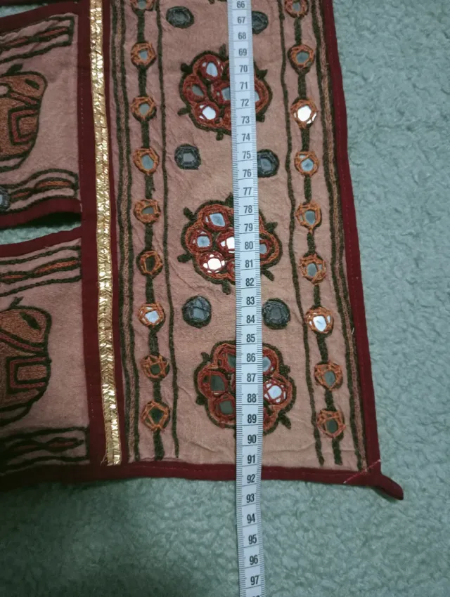 Torana hindú bordado elefantes y flores