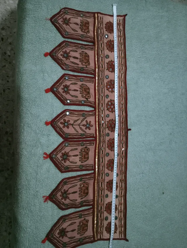 Torana hindú bordado elefantes y flores