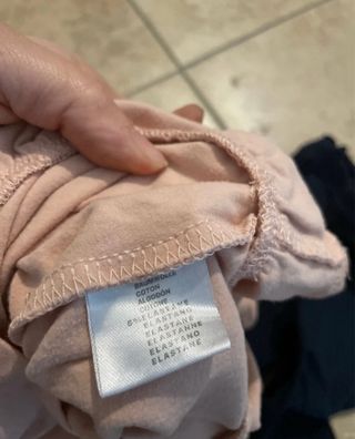 Tuta bimba rosa con leggings blu