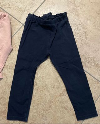 Tuta bimba rosa con leggings blu