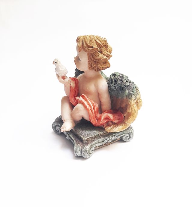 Estatueta Anjinho com Pomba Branca