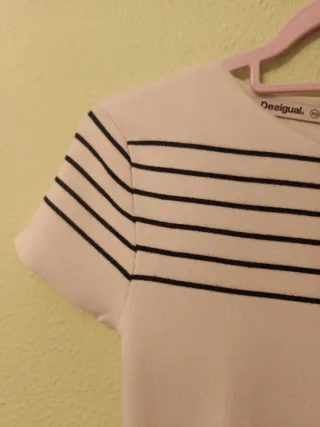 Vestido punto Desigual rayas y flores