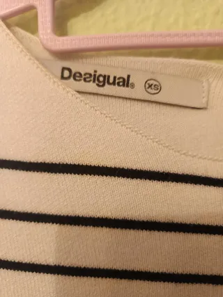 Vestido punto Desigual rayas y flores