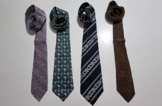 Lote 4 Corbatas Seda Natural