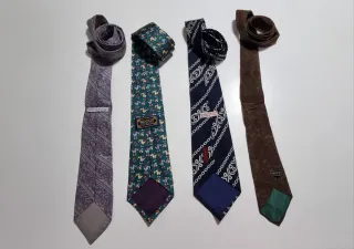 Lote 4 Corbatas Seda Natural