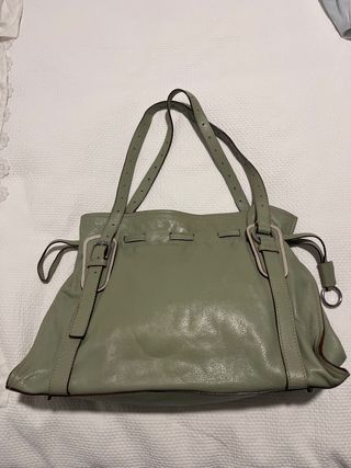 Bolso piel italiana verde