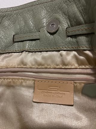 Bolso piel italiana verde