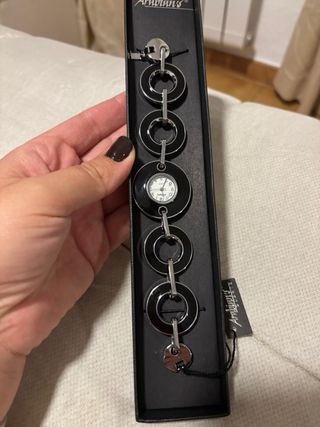 Reloj Anni Pulsera Negro y Plateado