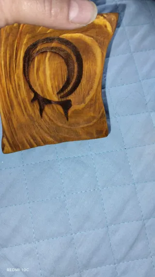 Porta candela artigianale in legno