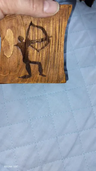 Porta candela artigianale in legno