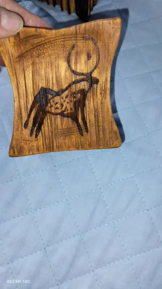 Porta candela artigianale in legno