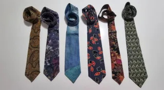 Lote 6 Corbatas Poliéster Diseños Variados