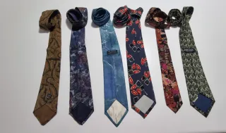 Lote 6 Corbatas Poliéster Diseños Variados