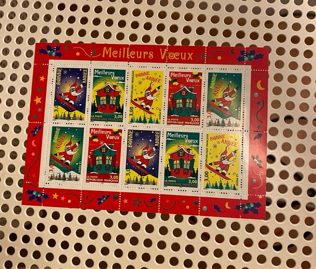 Plancha sellos Francia Navidad Meilleurs Vœux