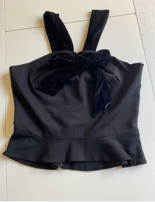 Top elegante SILVIAN HEACH nero con fiocco